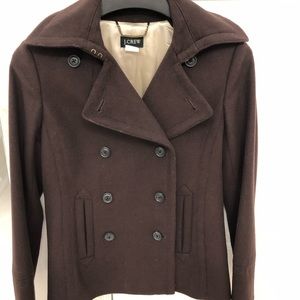 JCrew brown women’s pea coat